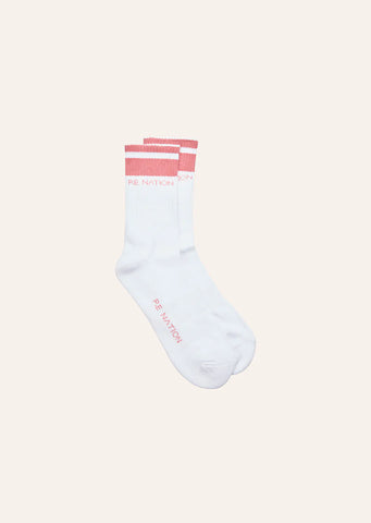 Homage Sock - Optic White/Dusty Pink