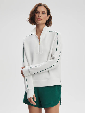 Kirsi Half Zip Midlayer - White/Forest