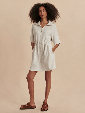 Paisley Half Zip Dress - Ivory Marl