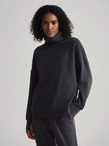 Rainer Roll Neck Jumper - Black Marl