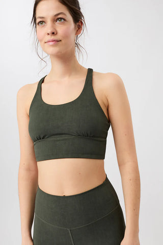 Monoprinted Bra - Moss