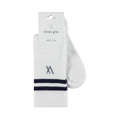 Bo Socks - White/Blue