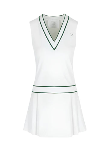 Kim Dress - White/Green