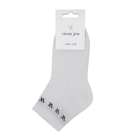 Mel Mid Socks - White/Blue Logo