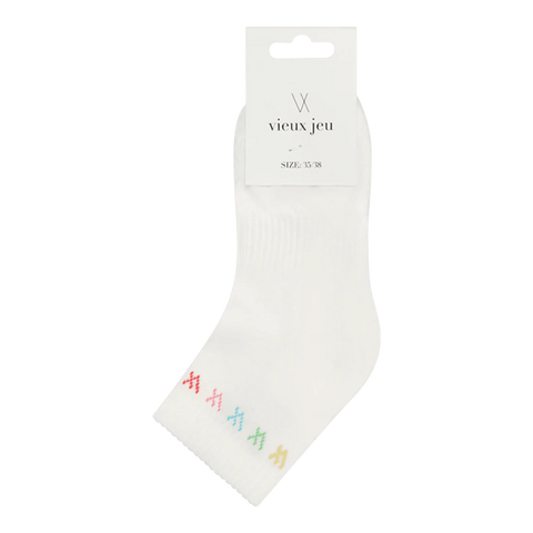 Mel Mid Socks - White/Multicolor Logo