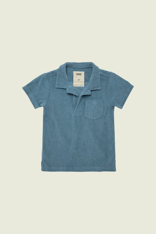 Kids Terry Polo Shirt - Coronet Blue