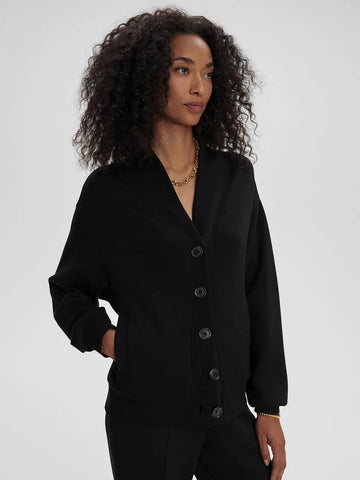 Celeste Button Through Sweat - Black