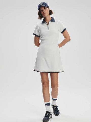 Valentina Court Dress - White/Blue Nights