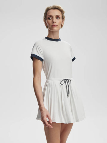 Trent Court Dress - White/Blue Nights