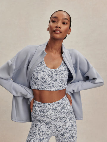 Tayah Zip-Through Sweat - Blue Blizzard