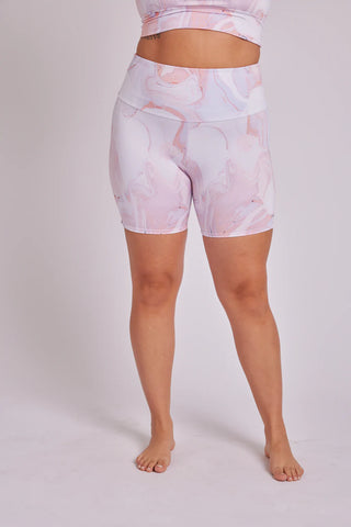 High Rise Mini Biker Short - Sunset Marble