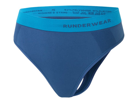 Women's Running G-String - Blue/Cyan