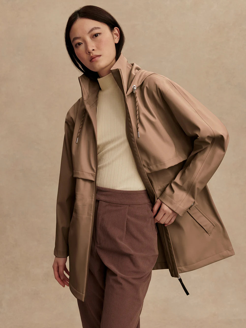 Alyssa Rain Jacket - Ash Taupe
