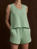 Cambrie Scoop Neck  Tank - Sage Mint