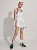 Jane Court Dress - White/Forest