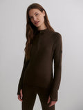Always Warm Half Zip Base Layer - Deep Chocolate Marl