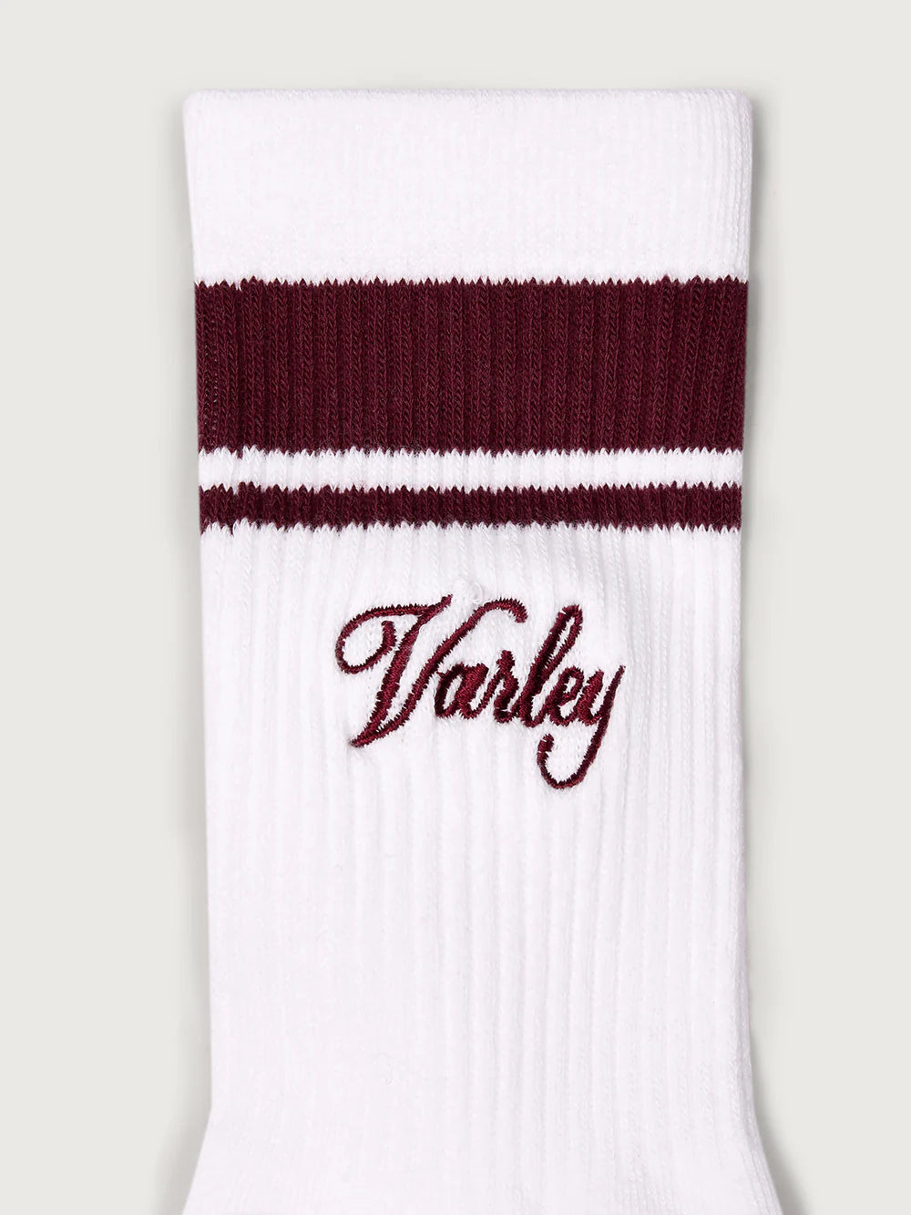 Lamar Club Stripe Sock - White/Port