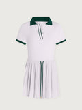 Paloma Court Dress - White/Forest