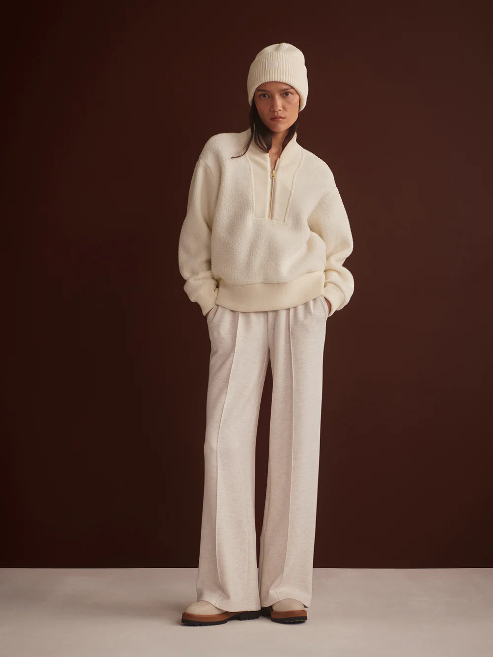 Mumford Half-Zip Fleece - Egret