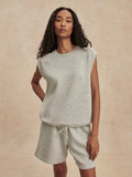 Salome Raglan Tee - Light Grey Marl