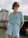 Callie Knit Top - Porcelain Blue