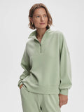 Hawley Half Zip Sweat - Snow Sage