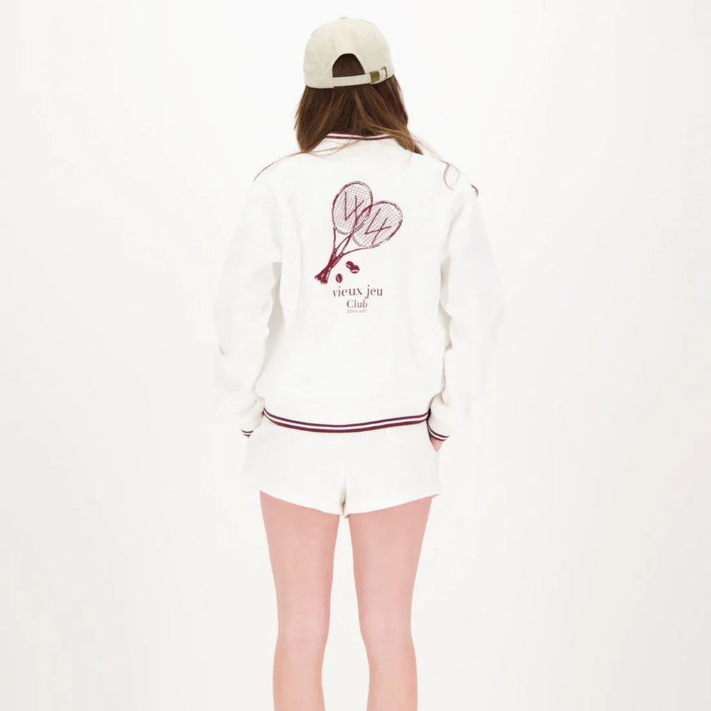 Mona Jacket - White/Burgundy