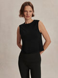Nate Seamless Cropped Tank - Black
