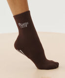 Crew Grip Socks - Pilates Club Chocolate