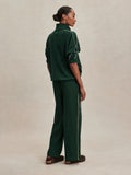 Brushed Rib Wide Leg Pant - Pine Grove/Cement