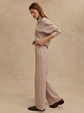 The Wide Leg Pant - Taupe Marl