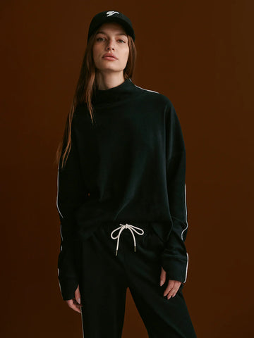 Rona High-Neck Midlayer - Black/Snow White