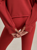 Sian Cropped Half-Zip Sweat - Lava Falls