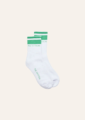Homage Sock - Optic White/Kelly Green