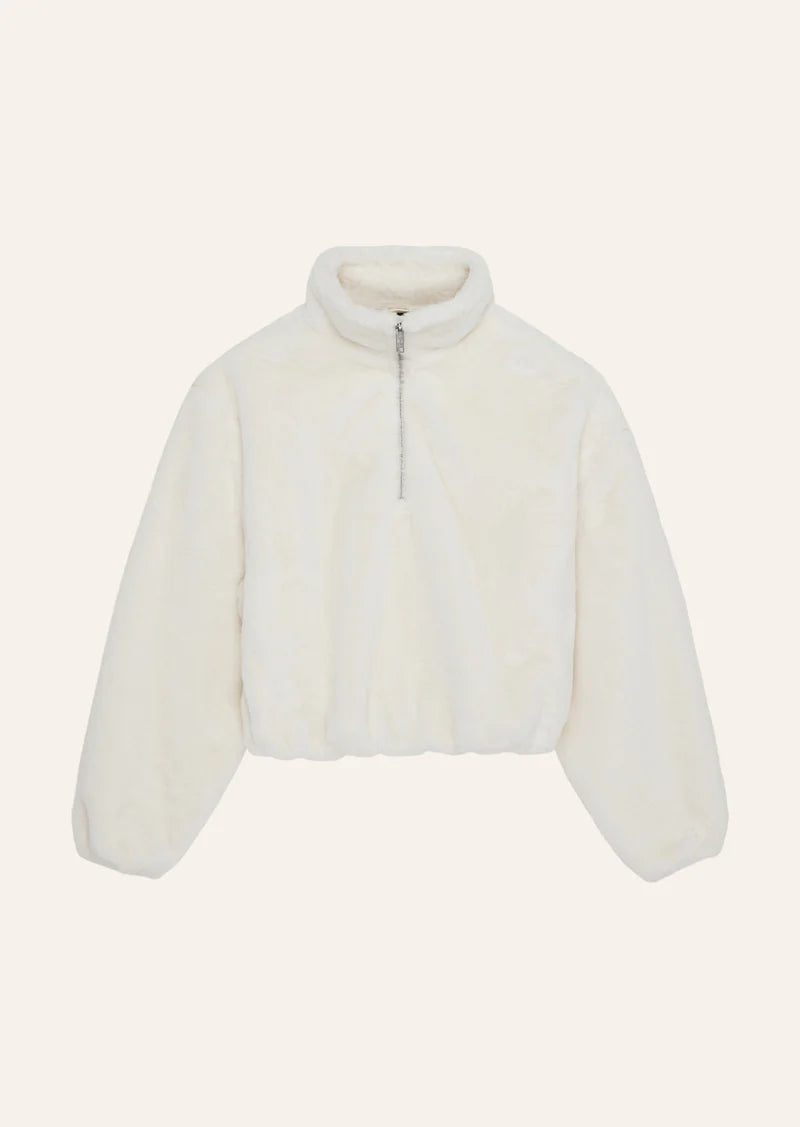 Monterey Zip Neck Sweat - Whisper White