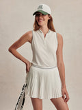 Clemency Mid Rise Skort - White/Blue Nights
