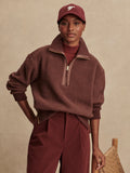 Roselle Half Zip Fleece - Deep Mahogany