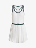 Jane Court Dress - White/Forest