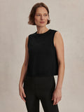 Nate Seamless Cropped Tank - Black