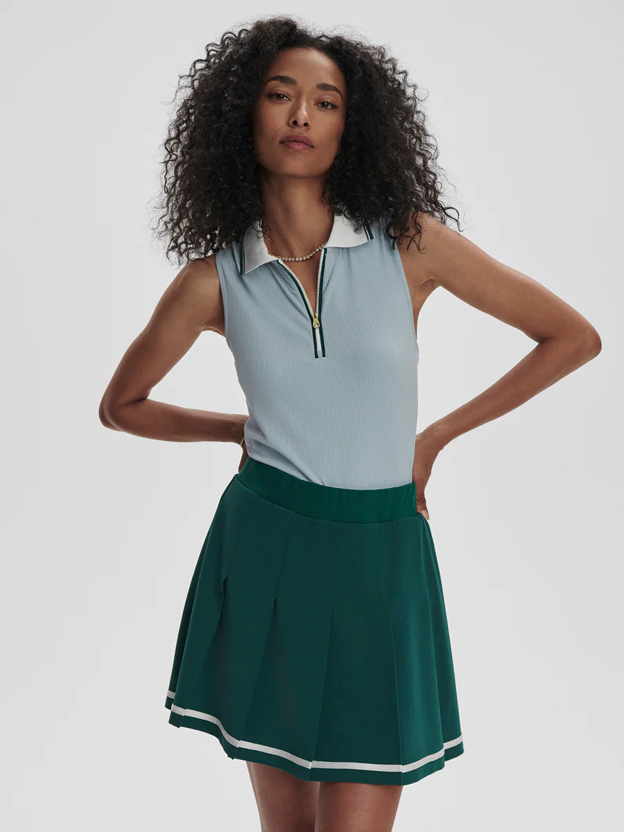 Clarendon High Rise Skort - Forest/White