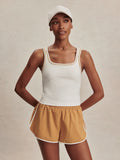 Barney Piped Tank - White/Apple Cinnamon
