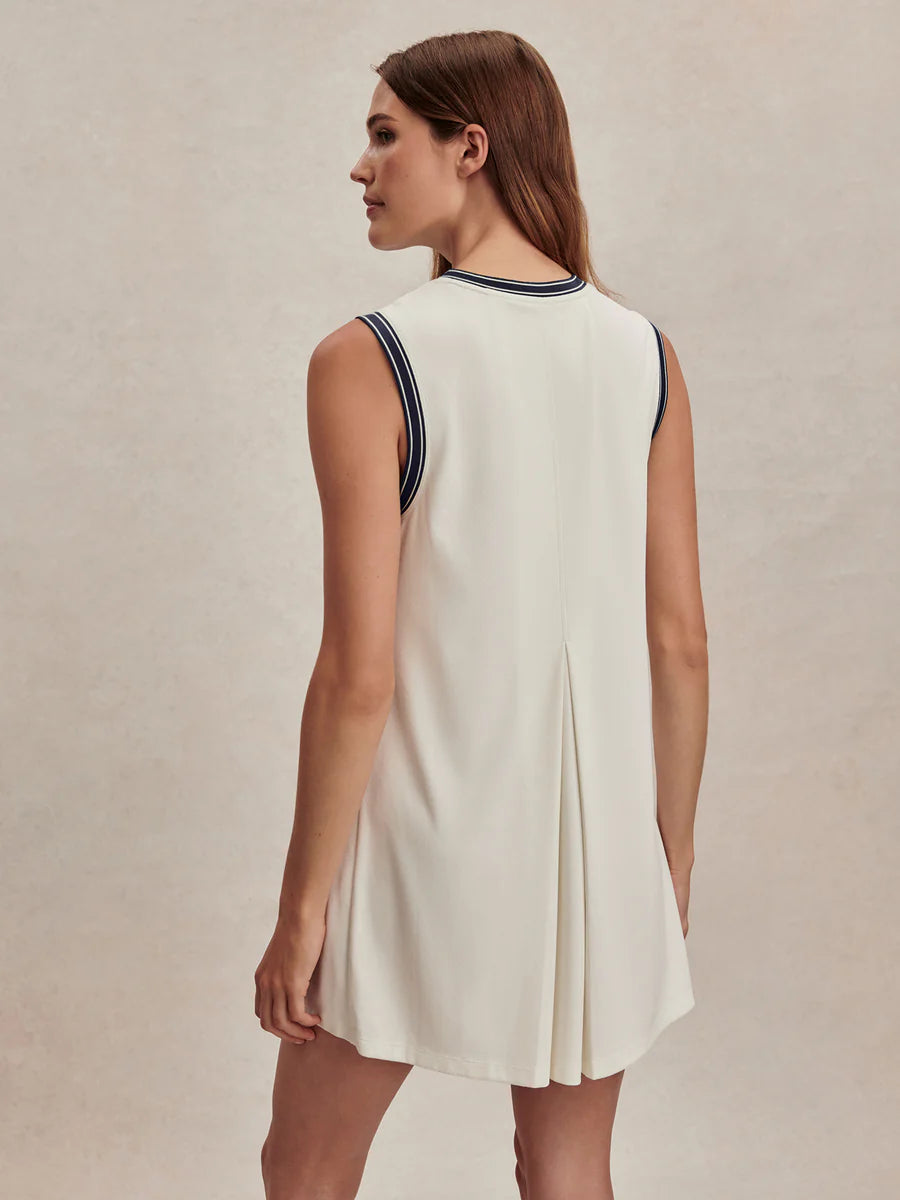 Endo Court Dress - White/Blue Nights