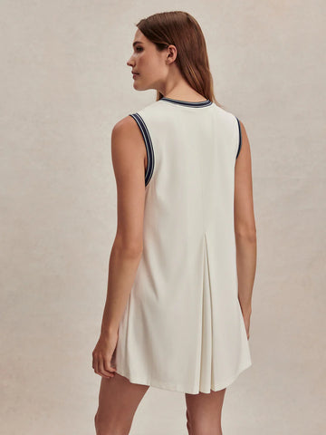 Endo Court Dress - White/Blue Nights