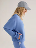 Sian Cropped Half-Zip Sweat - Marina