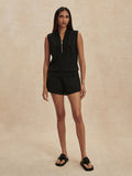 Beau Sleeveless Half-Zip Sweat - Black