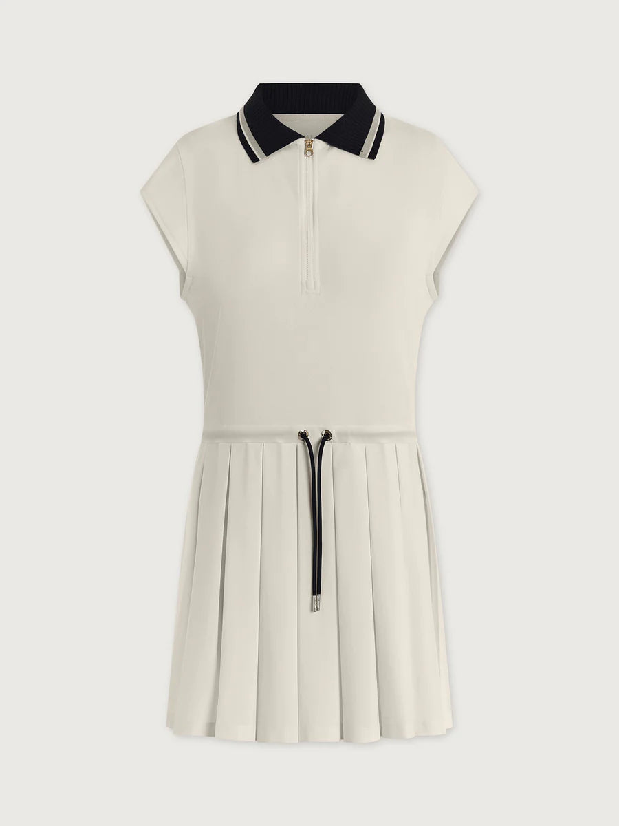 Nico Court Dress - White/Blue Nigths