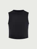 Nate Seamless Cropped Tank - Black