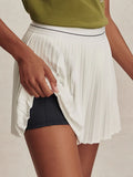 Clemency Mid Rise Skort - White/Blue Nights