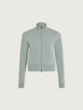 Rufus Cropped Zip-Through Sweat - Blue Green Marl