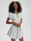 Paloma Court Dress - White/Forest